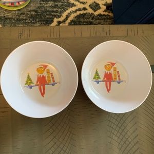 Pottery Barn Kids melamine Elf on the Shelf bowls. Set of 2